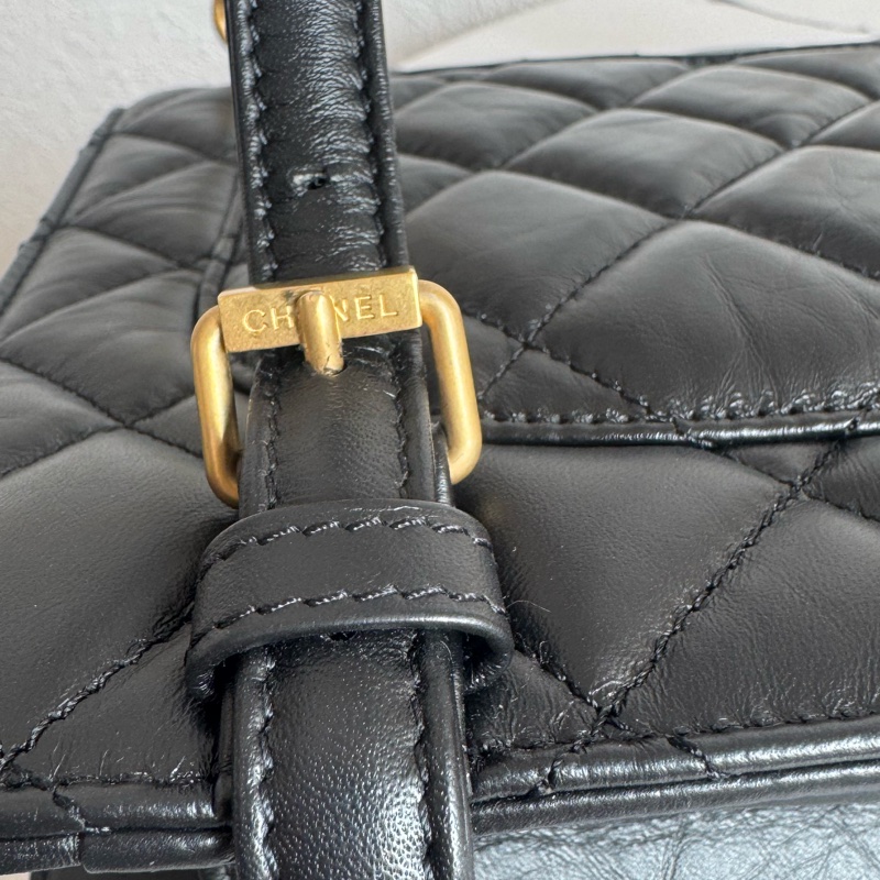 Chanel 黑菱格口蓋後背包  上身超美❤️‍🔥❤️‍🔥-32