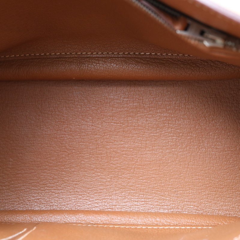 HERMES 吉普賽Jypsiere2837金棕色TC皮X刻銀扣肩背包-2