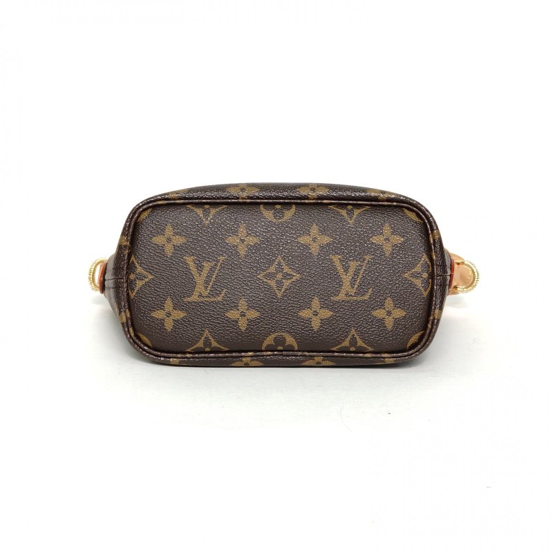 LOUIS VUITTON NeverfullBB米棕寬肩帶老花PVC金扣晶片肩背包-4