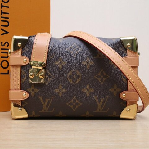 LOUIS VUITTON SideTrunk軟盒子包小號18老花PVC晶片肩背包