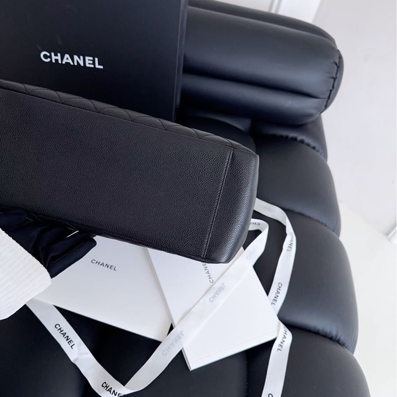 【近新閒置品】Chanel 香奈兒 gst 黑金 荔枝紋牛皮 托特包tote 單肩包-10