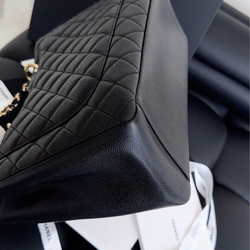 【近新閒置品】Chanel 香奈兒 gst 黑金 荔枝紋牛皮 托特包tote 單肩包-13