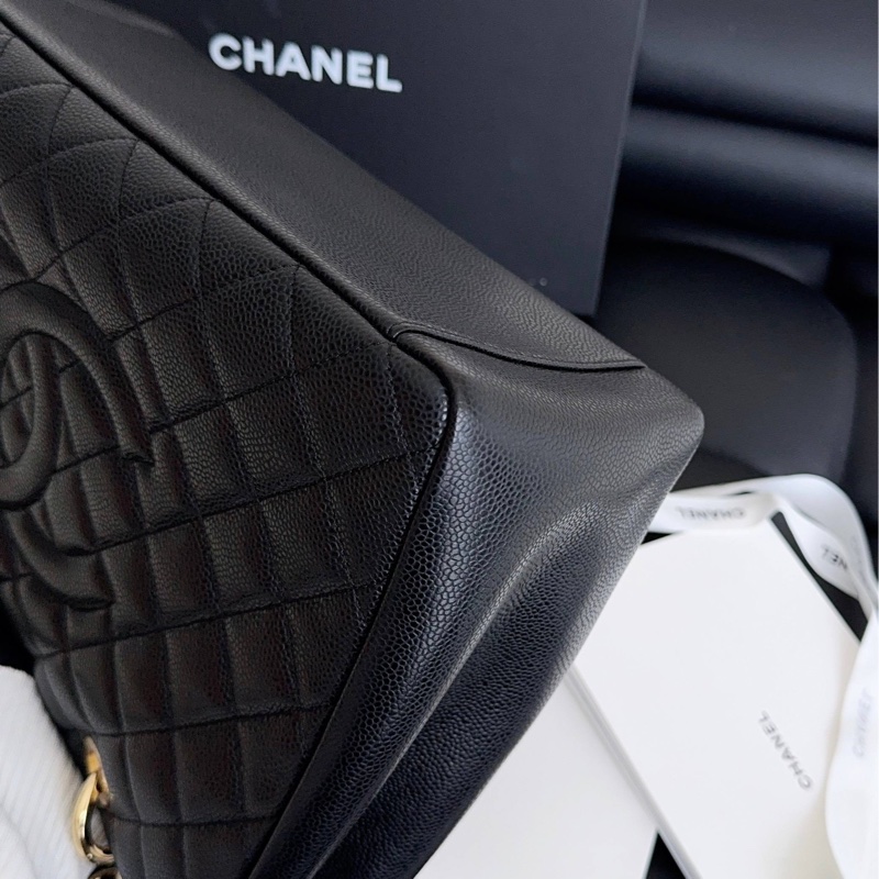 【近新閒置品】Chanel 香奈兒 gst 黑金 荔枝紋牛皮 托特包tote 單肩包-15