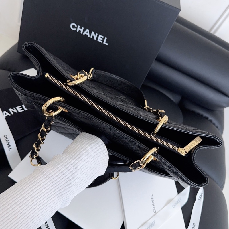 【近新閒置品】Chanel 香奈兒 gst 黑金 荔枝紋牛皮 托特包tote 單肩包-17