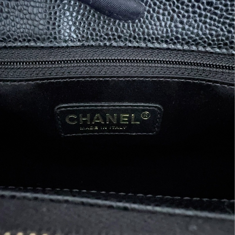 【近新閒置品】Chanel 香奈兒 gst 黑金 荔枝紋牛皮 托特包tote 單肩包-19