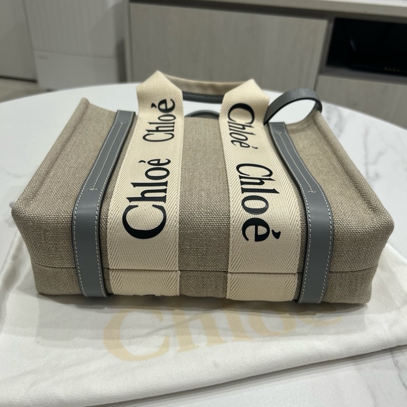 Chloe small woody tote bag 灰藍色-2