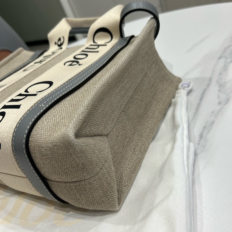 Chloe small woody tote bag 灰藍色-8