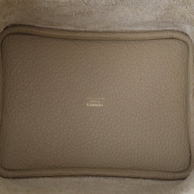 HERMES Picotin18菜籃子風衣灰TC皮K2025金扣肩背包-2