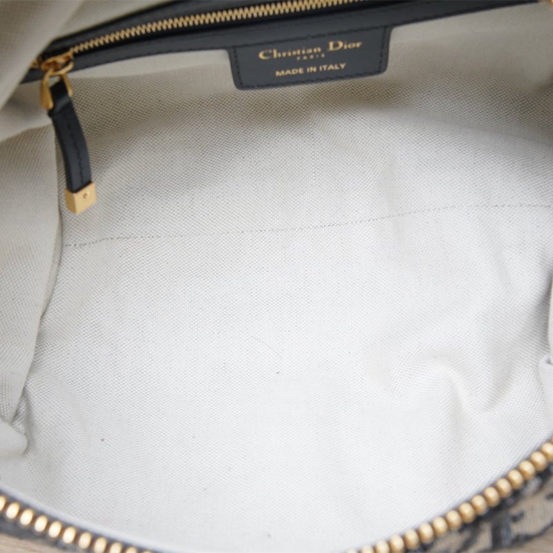 DIOR D-journey小號23藍色帆布金扣肩背包-2