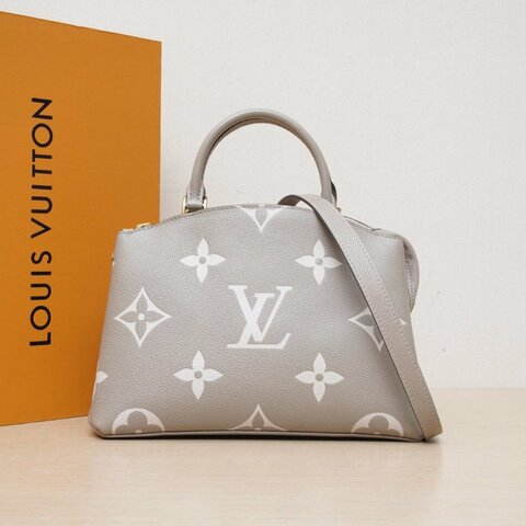 LOUIS VUITTON PetitPalais托特小號29灰色牛皮晶片肩背包
