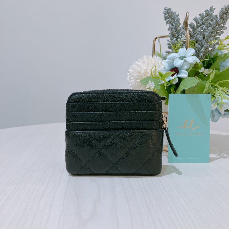 TK2020	Chanel 香奈兒經典豆腐拉鍊銀包 Classic Zipped Coin Card Holder Caviar Black x GHW-1