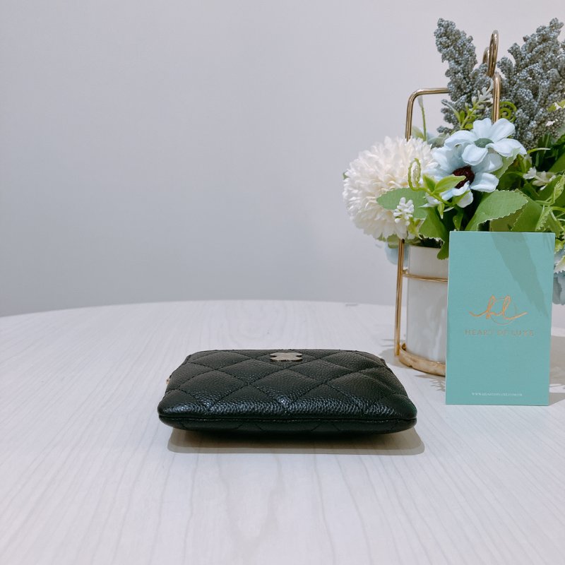 TK2020	Chanel 香奈兒經典豆腐拉鍊銀包 Classic Zipped Coin Card Holder Caviar Black x GHW-2
