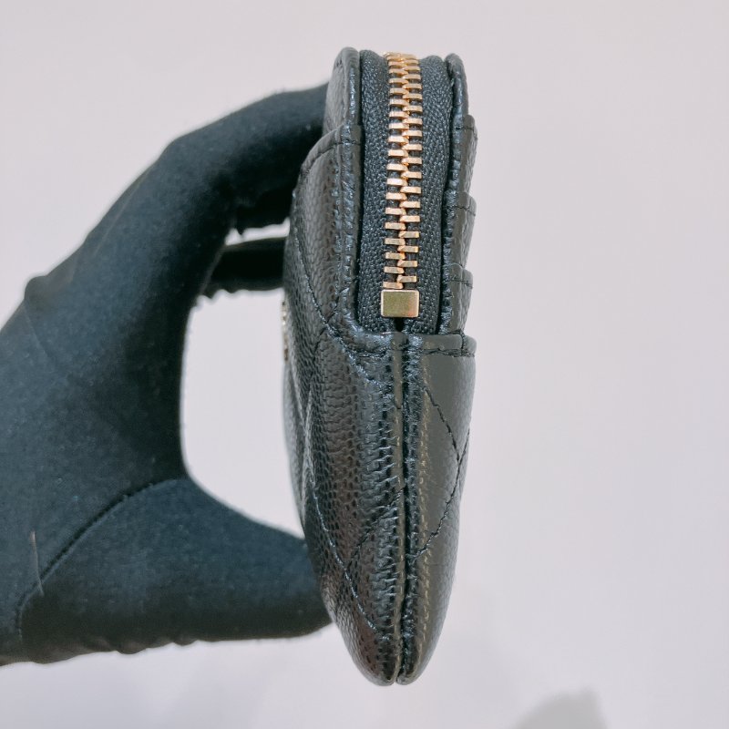 TK2020	Chanel 香奈兒經典豆腐拉鍊銀包 Classic Zipped Coin Card Holder Caviar Black x GHW-3