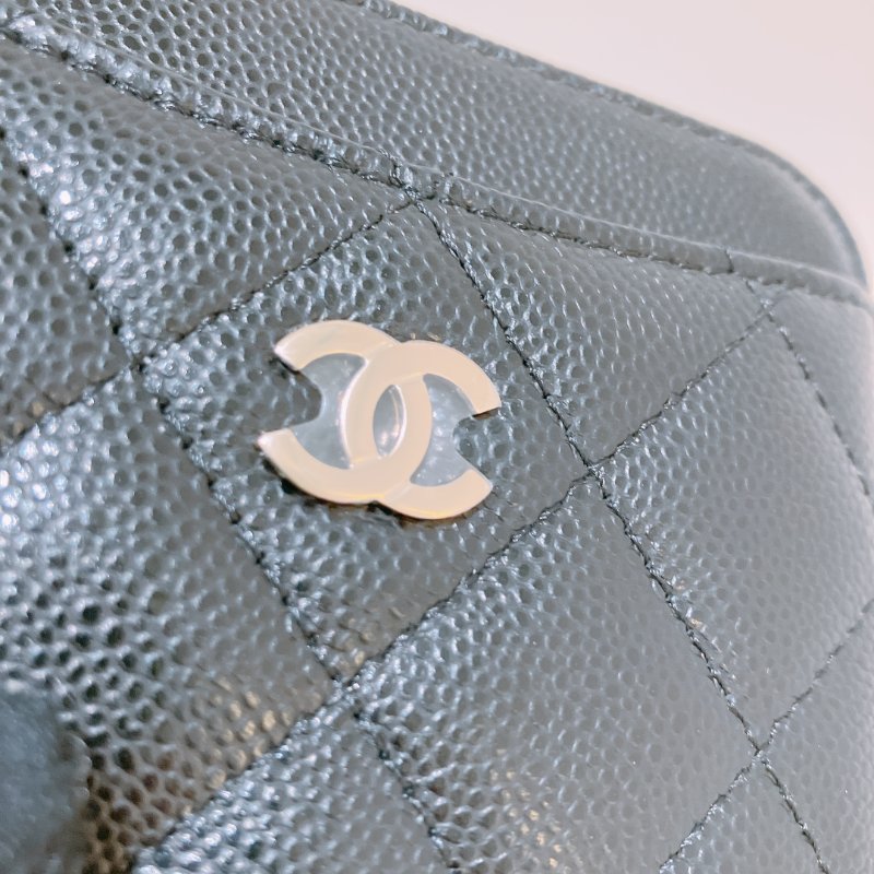 TK2020	Chanel 香奈兒經典豆腐拉鍊銀包 Classic Zipped Coin Card Holder Caviar Black x GHW-6