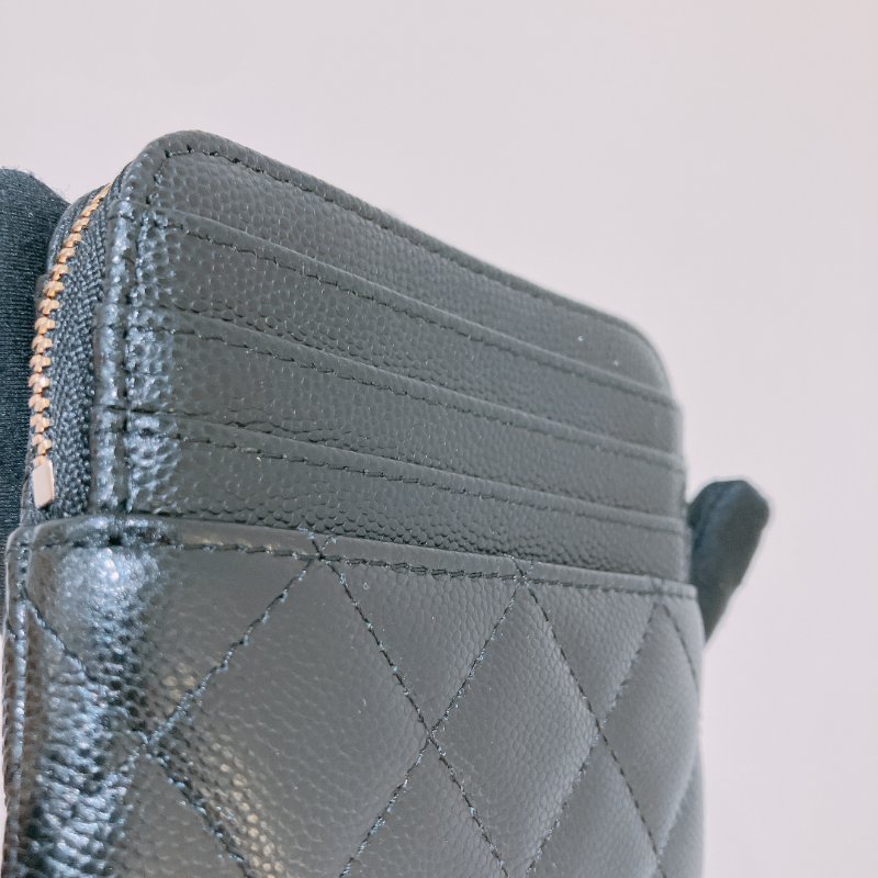 TK2020	Chanel 香奈兒經典豆腐拉鍊銀包 Classic Zipped Coin Card Holder Caviar Black x GHW-7