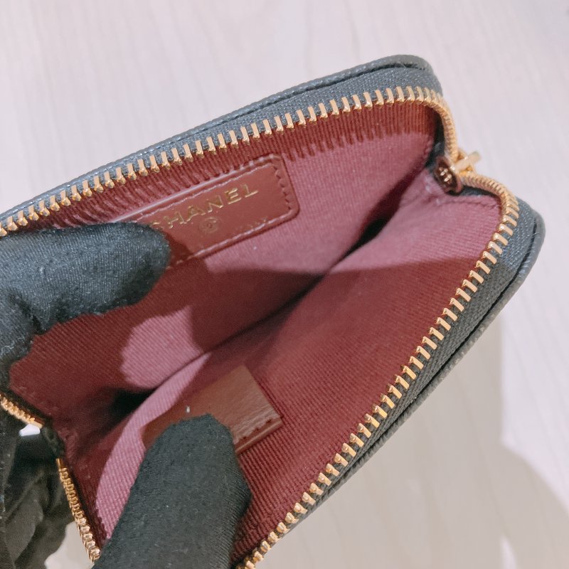 TK2020	Chanel 香奈兒經典豆腐拉鍊銀包 Classic Zipped Coin Card Holder Caviar Black x GHW-8