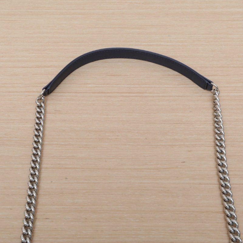 CHANEL 藍色牛皮27開銀扣CF鏤空子母鏈條包肩背包-2