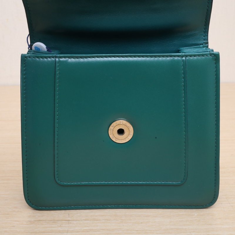 BVLGARI SerpentiForever風琴蛇頭包小號綠色牛皮肩背包-3