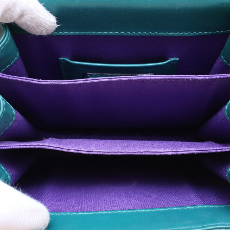 BVLGARI SerpentiForever風琴蛇頭包小號綠色牛皮肩背包-4