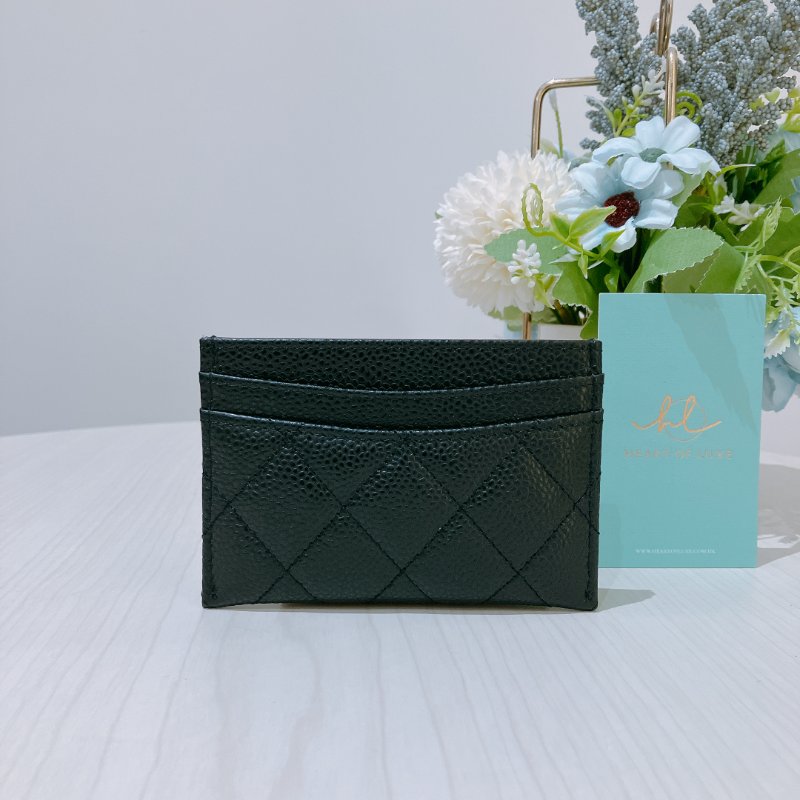 TK2021	Chanel Classic Card Holder Caviar Black-1