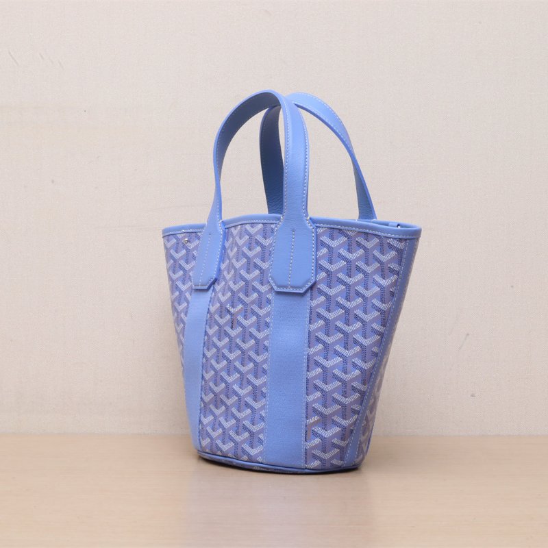 GOYARD 藍色PVC銀扣Belharra水桶包限定色肩背包-2