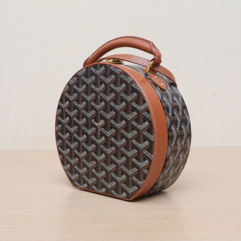GOYARD 拼色PVCAlto老花硬圓餅包肩背包-3
