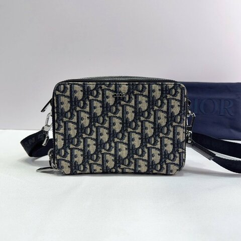 DIOR Oblique雙層拉鏈老花相機包