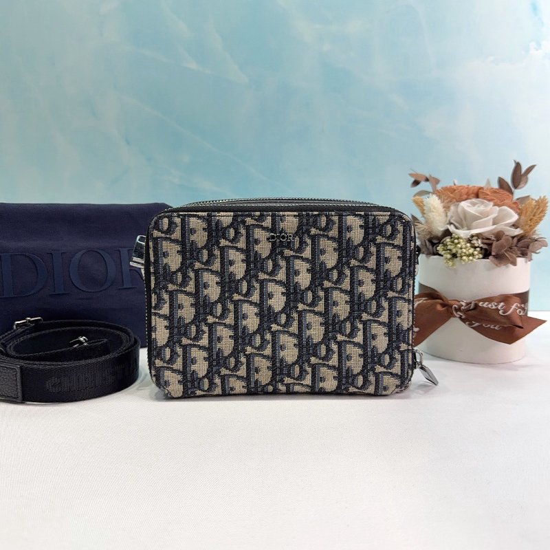 DIOR Oblique雙層拉鏈緹花相機包-0