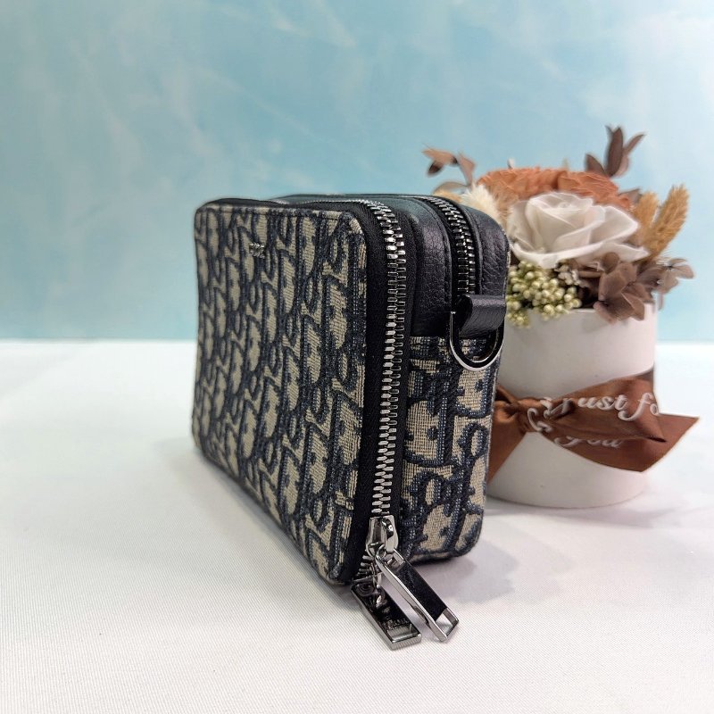 DIOR Oblique雙層拉鏈緹花相機包-2