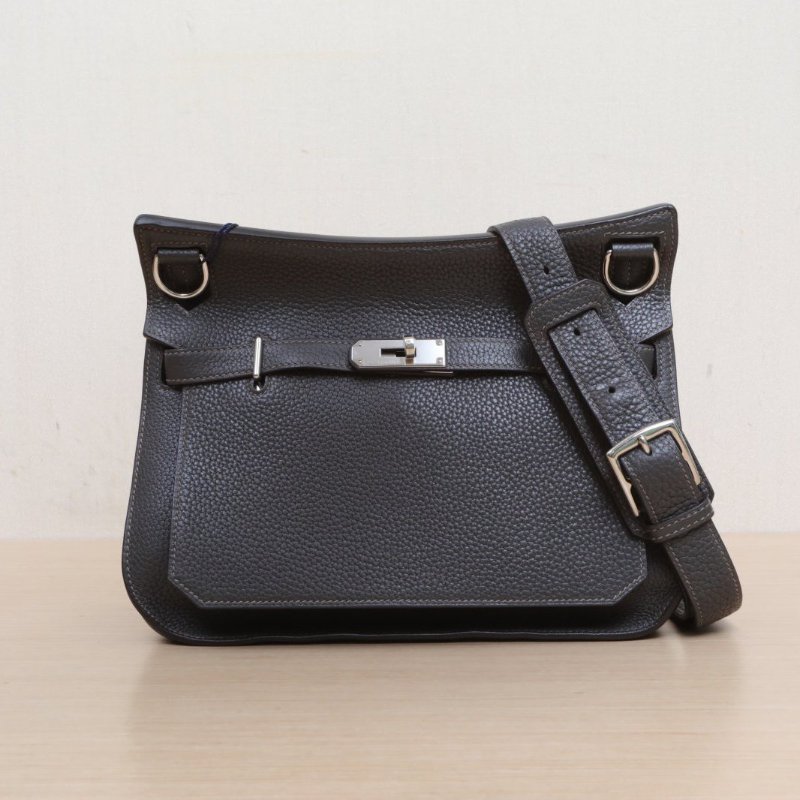 HERMES 吉普賽Jypsiere28石板灰TC皮框O銀扣肩背包-1