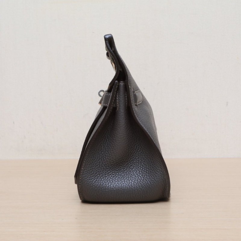 HERMES 吉普賽Jypsiere28石板灰TC皮框O銀扣肩背包-4