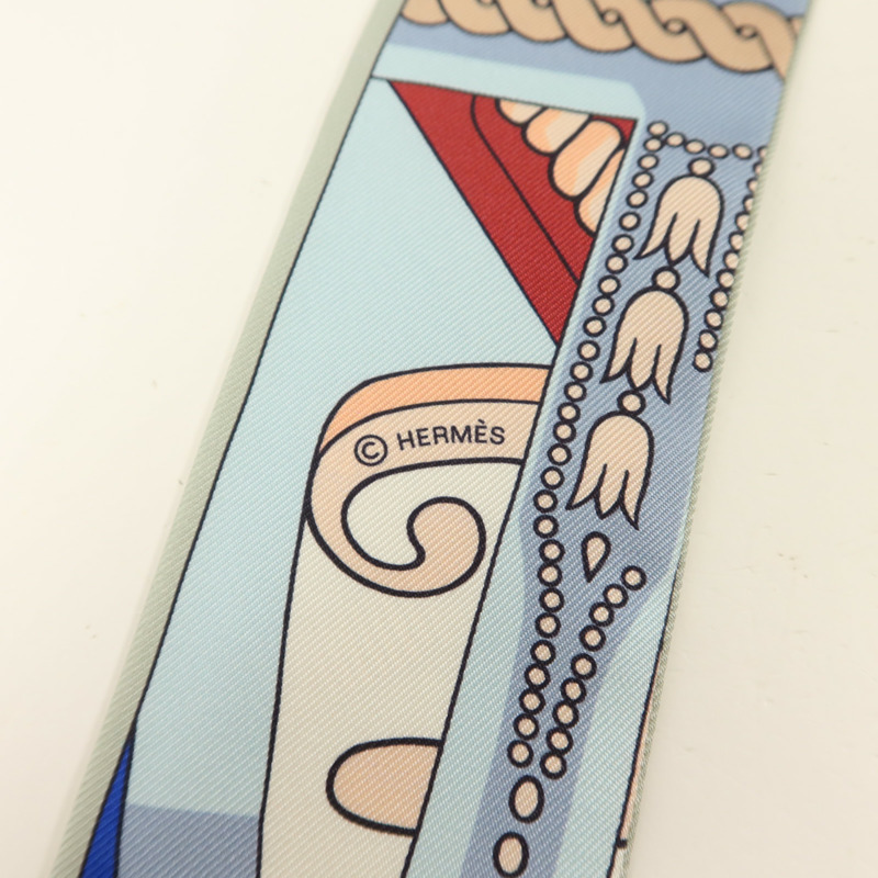 HERMES 絲質Twilly絲巾-5