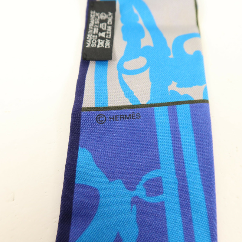 HERMES 絲質Twilly絲巾-5