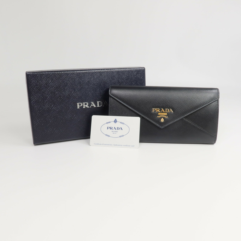 PRADA Saffiano皮革Envelope Long Wallet長錢包-9