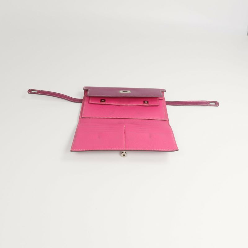 HERMES Epsom皮革Kelly Wallet長錢包Tosca/Rose Tyrien-5