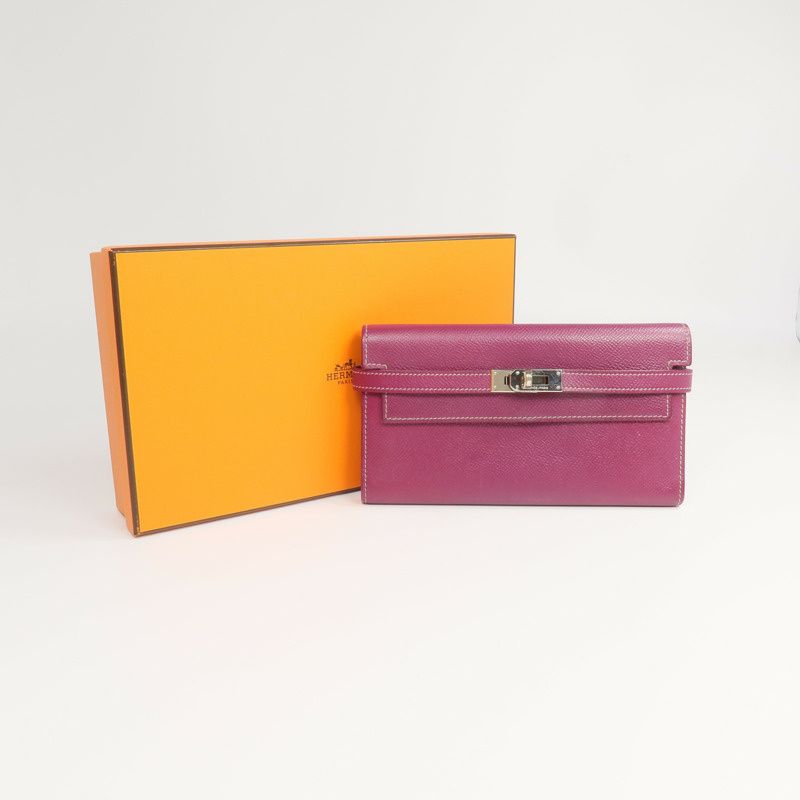 HERMES Epsom皮革Kelly Wallet長錢包Tosca/Rose Tyrien-10