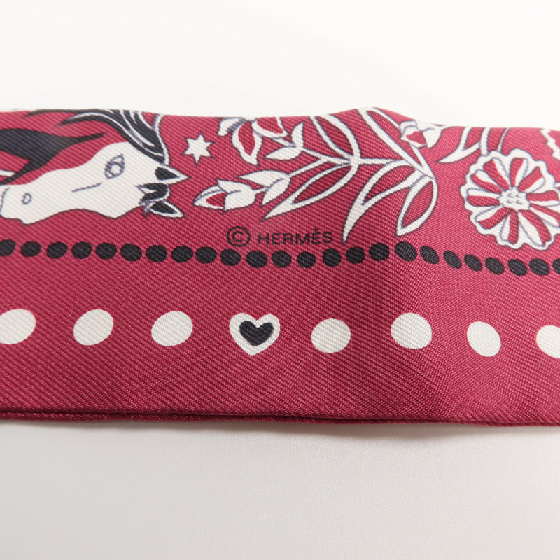 HERMES 絲質Twilly絲巾-7
