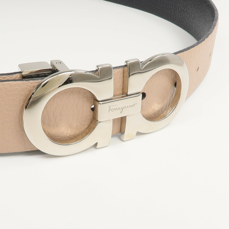 Salvatore Ferragamo 牛皮皮革Gancini Reversible Belt皮帶-3
