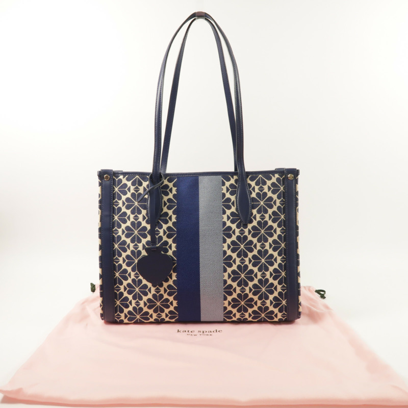 Kate Spade 帆布Stripe Market Medium肩背袋-8