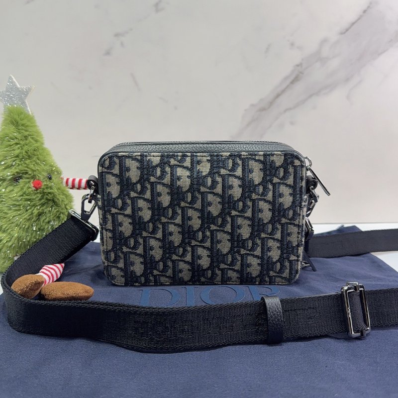 DIOR Oblique雙層拉鏈老花帆布相機包-1
