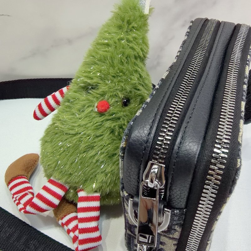 DIOR Oblique雙層拉鏈老花帆布相機包-6