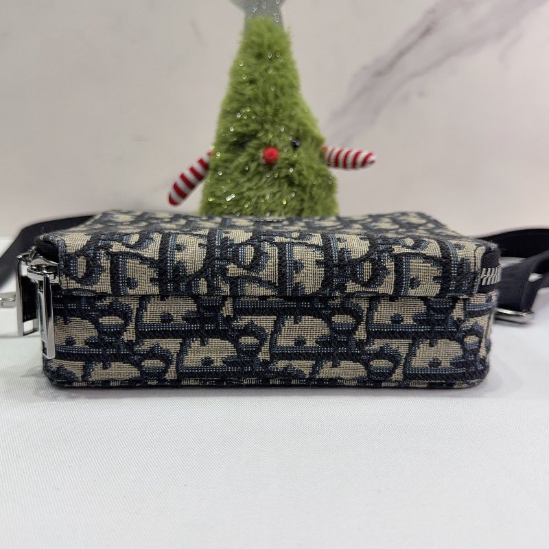 DIOR Oblique雙層拉鏈老花帆布相機包-7