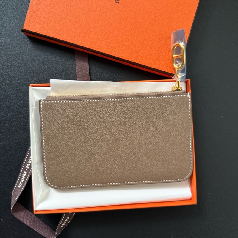 Hermes 新款豬鼻 Zipengo 拉鍊card holder Etoupe 大象灰 金釦 零錢包 卡包-1