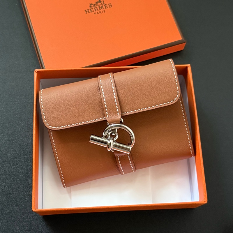 Hermes Glenan 短銀包 Card Holder Gold 金棕 銀釦 swift-0