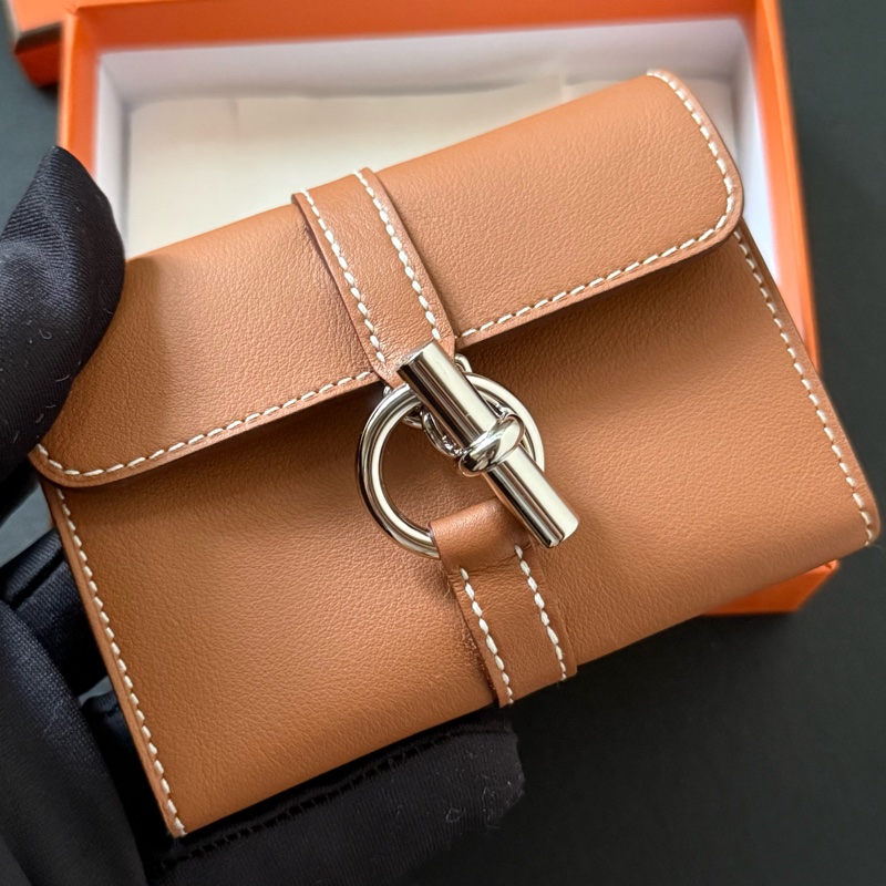 Hermes Glenan 短銀包 Card Holder Gold 金棕 銀釦 swift-1