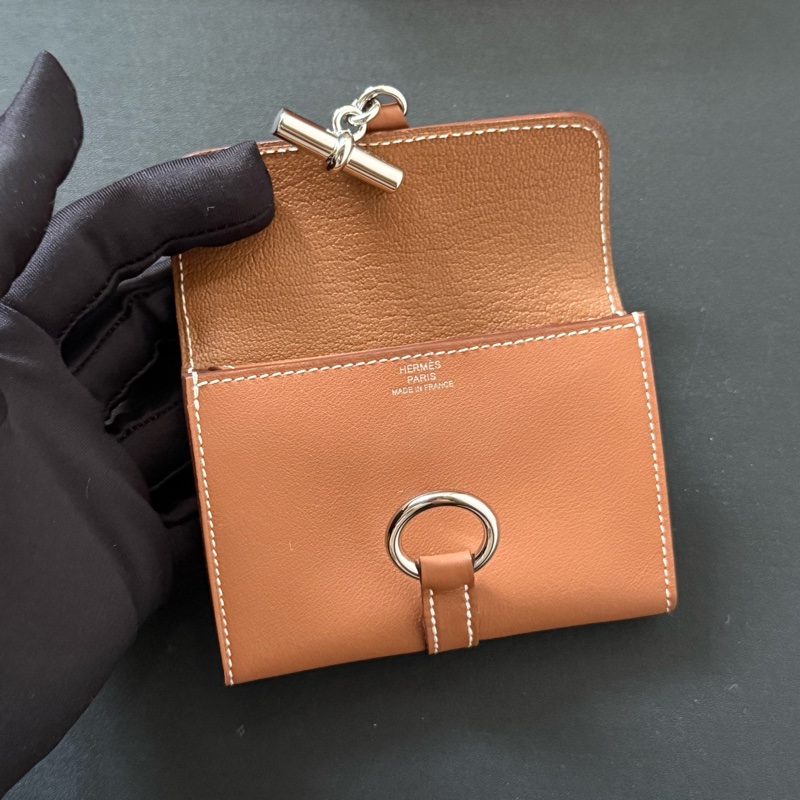 Hermes Glenan 短銀包 Card Holder Gold 金棕 銀釦 swift-3