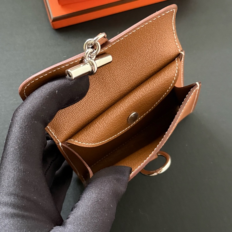 Hermes Glenan 短銀包 Card Holder Gold 金棕 銀釦 swift-4
