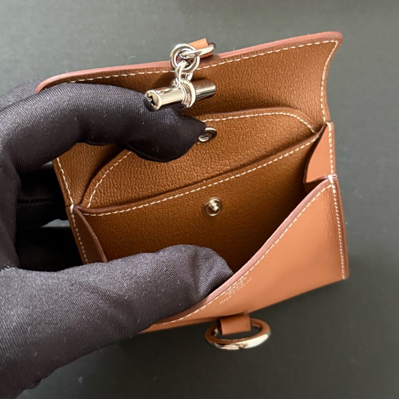 Hermes Glenan 短銀包 Card Holder Gold 金棕 銀釦 swift-5