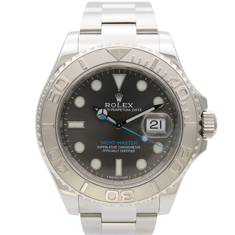 勞力士遊艇名仕型 116622 不鏽鋼鉑金銀色錶盤深銠金屬男士腕錶-0