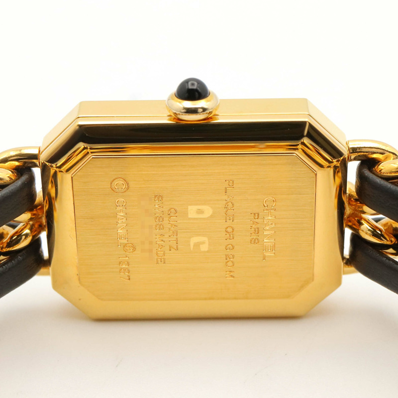 香奈兒 (Chanel) CHANEL Première M 系列腕錶，鍍金皮革錶帶，女士款，黑色，H0001-5